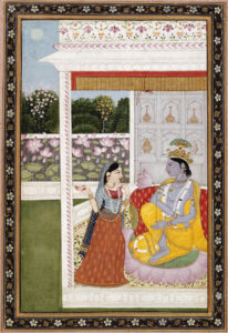 "Krishna with Messenger" Archival Digital Print (16" x 20" mat)-0