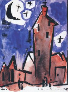 Lyonel Feininger "Church with Tall Tower" Boxed Holiday Greeting Cards-0