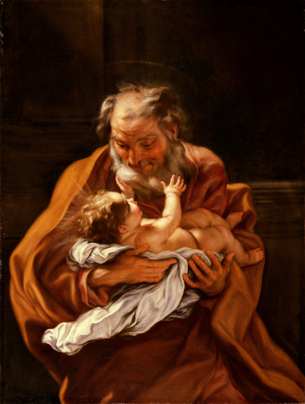 Giovanni Battista Gaulli "Saint Joseph and the Infant Christ" Archival Digital Print (16" x 20" mat)-0