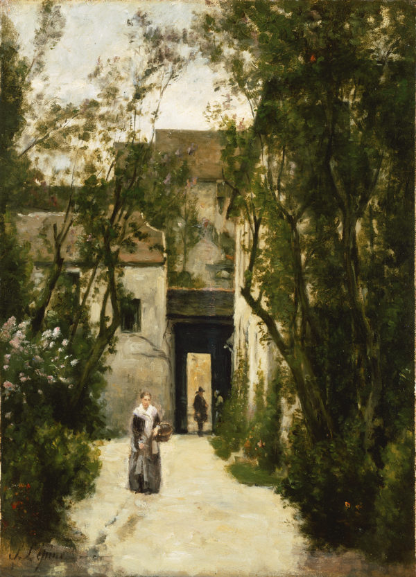 Stanislas-Victor-Édouard Lépine "A Courtyard on the Rue de la Fontinelle" Archival Digital Print (16 x 20 inch mat)-0