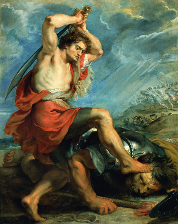Peter Paul Rubens "David Slaying Goliath" Archival Digital Print (16 x 20 inch mat)-0