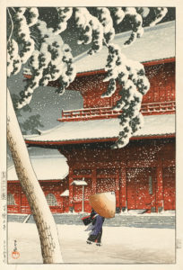 Kawase Hasui "Zojo Temple, Shiba" Archvial Digital Print (11" x 14" mat)-0