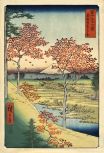 Hiroshige "Yuhigaoka Hill at Meguro, Edo" Archival Digital Print (16" x 20" mat)-0